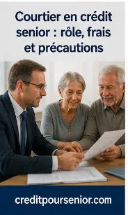 Courtier présentant des offres de prêt à un couple de retraités