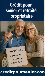 Couple de retraités devant leur maison familiale servant de garantie à un prêt