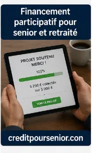 Older man browsing crowdfunding projects on a tablet