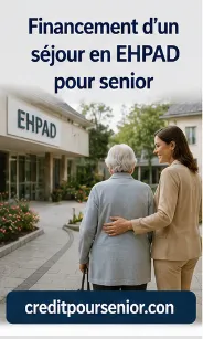 Daughter and elderly mother reading an EHPAD care home invoice together
