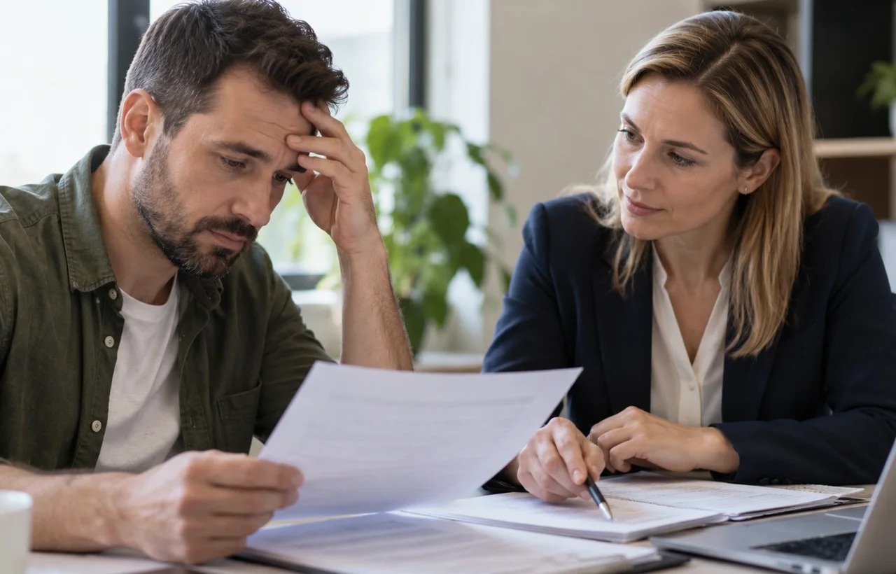 Salarié de soixante ans comparant son salaire et sa future pension avant un crédit